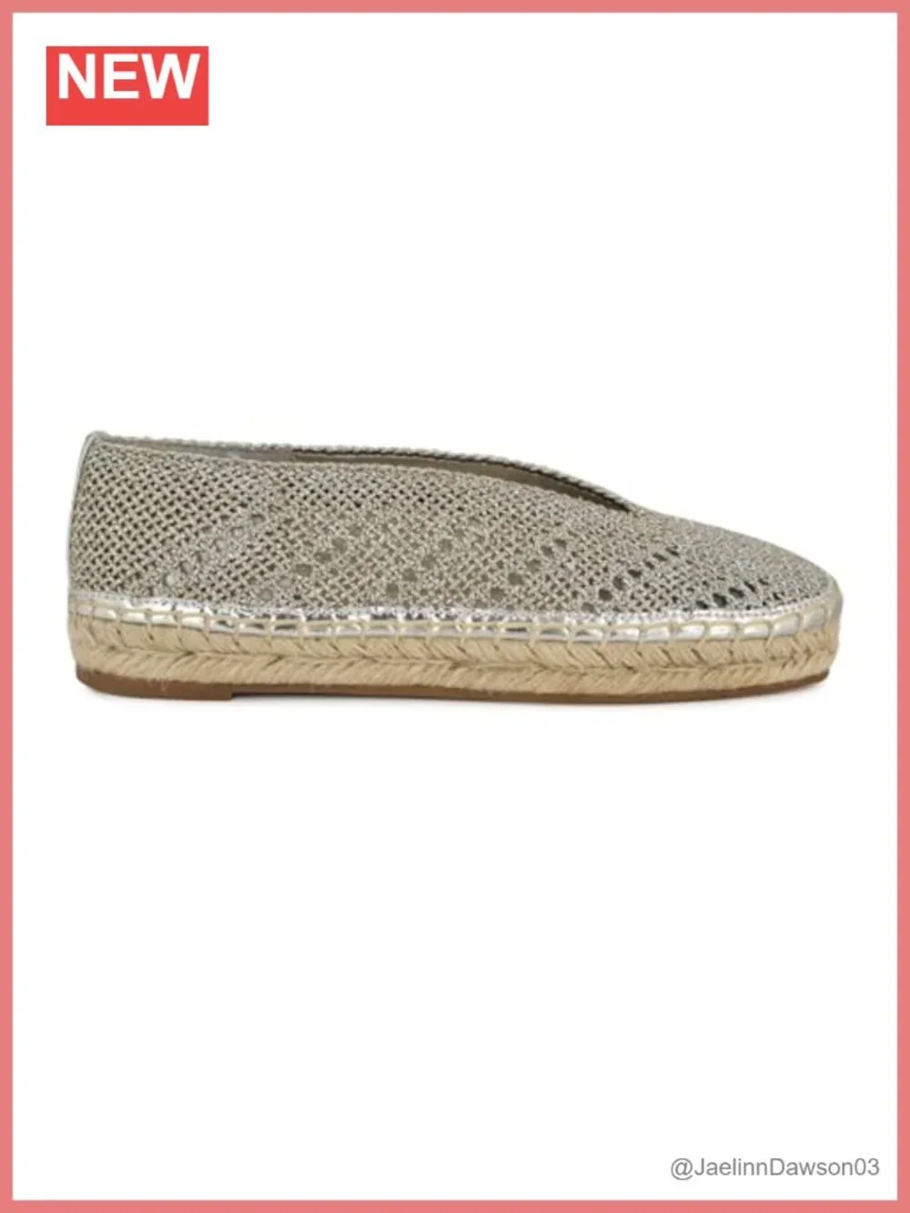 Nine West Rorie Espadrilles Slip-On Square Toe Faux Leather Woven Flats